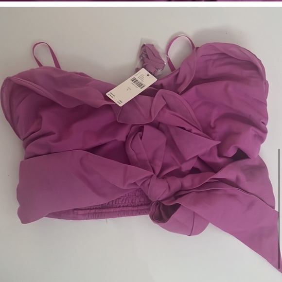 NWT ruffle tie front tube top Anthropologie - Picture 8 of 8